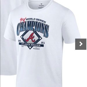 Atlanta Braves 4-Time World Series Champions Trophy T-Shirt - White, Mens Large